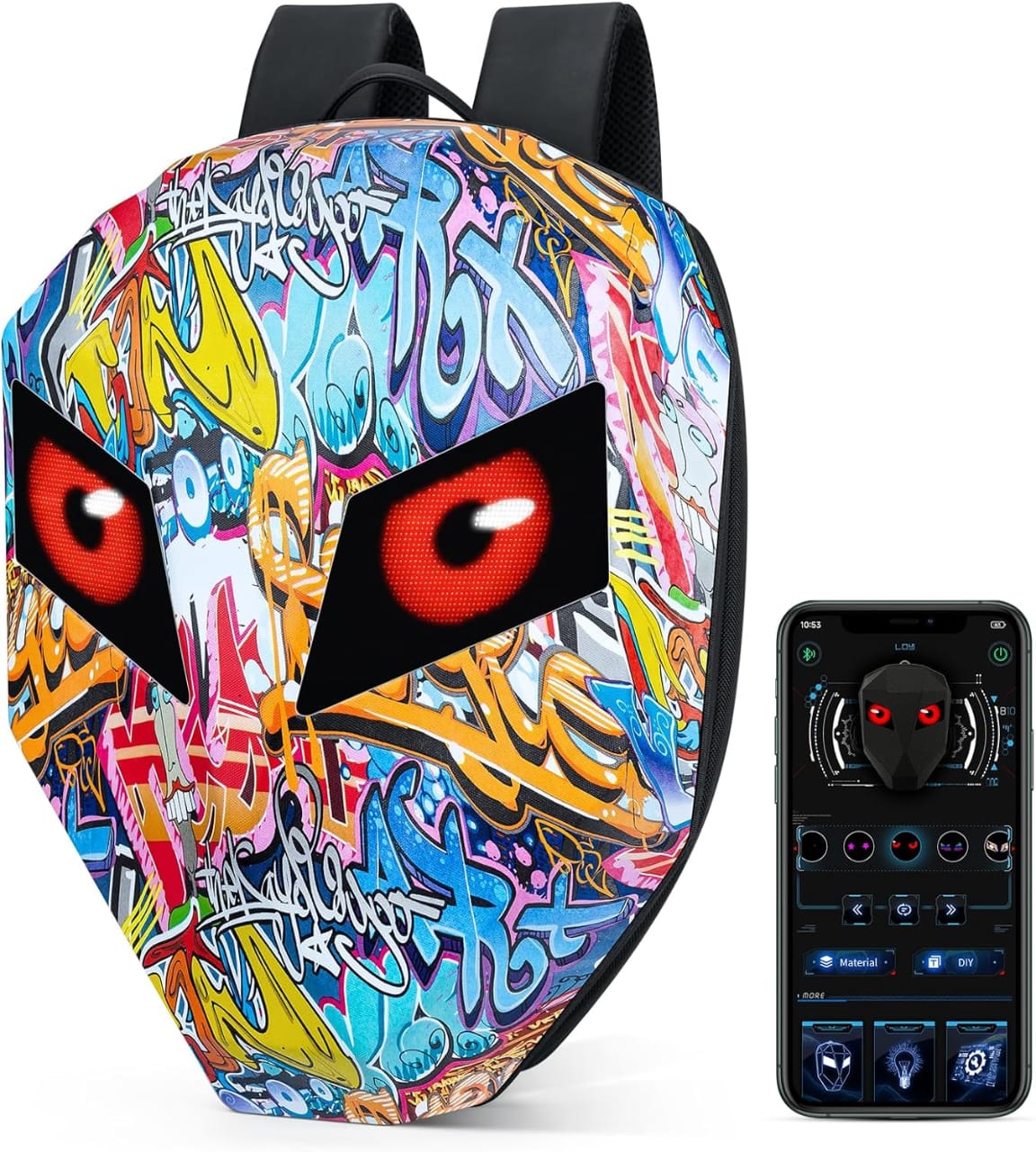 Led Knight Backpack App Working, Laptop Bag Motorcycle Riding Rider Eye Display