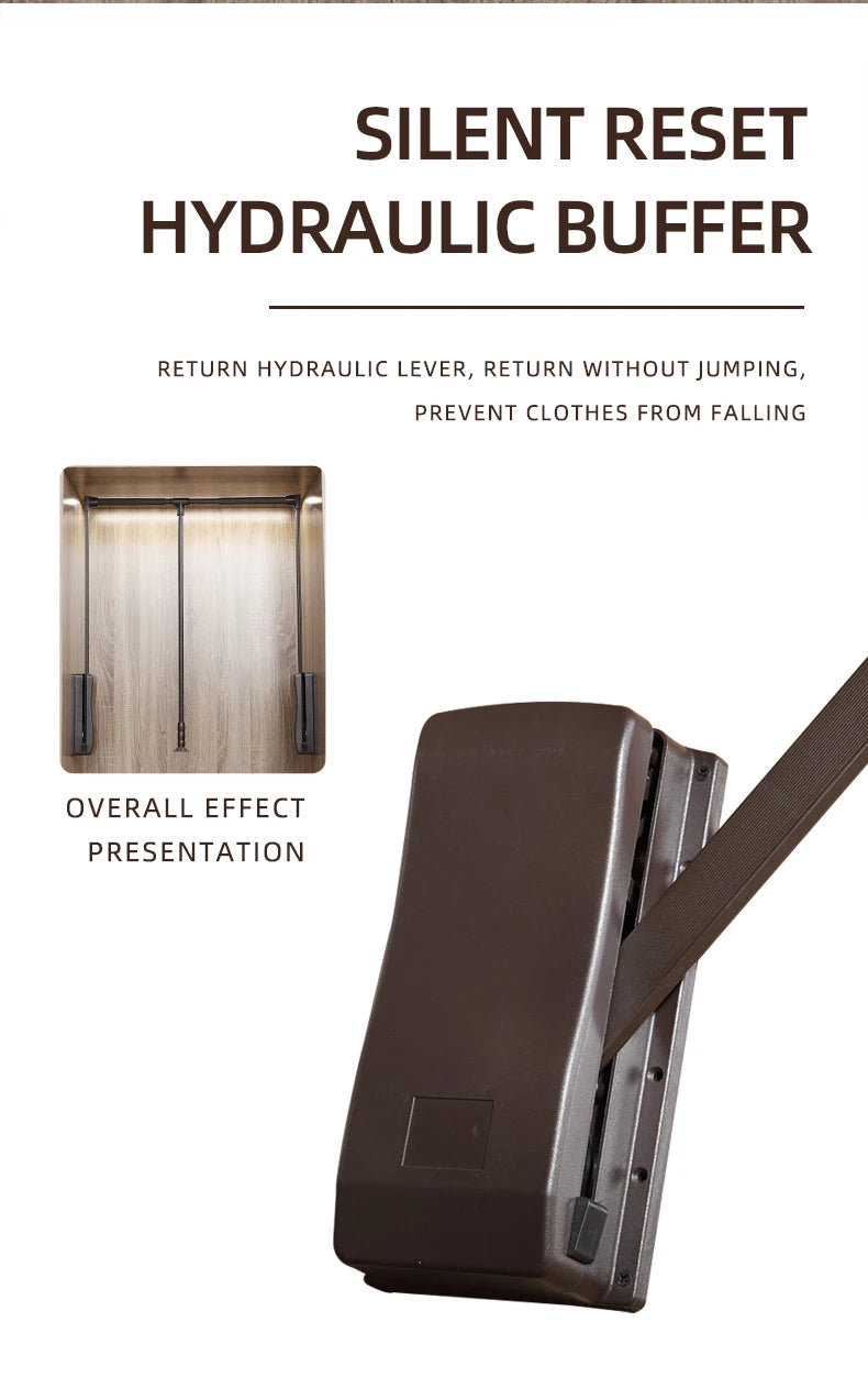 Durable Aluminum Alloy Pull-down Closet Rod Wardrobe Lift Rail cloth lifter