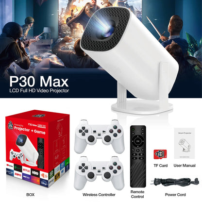 P30max Gaming Projection 36000 Games Android 4K Smart Game Projector