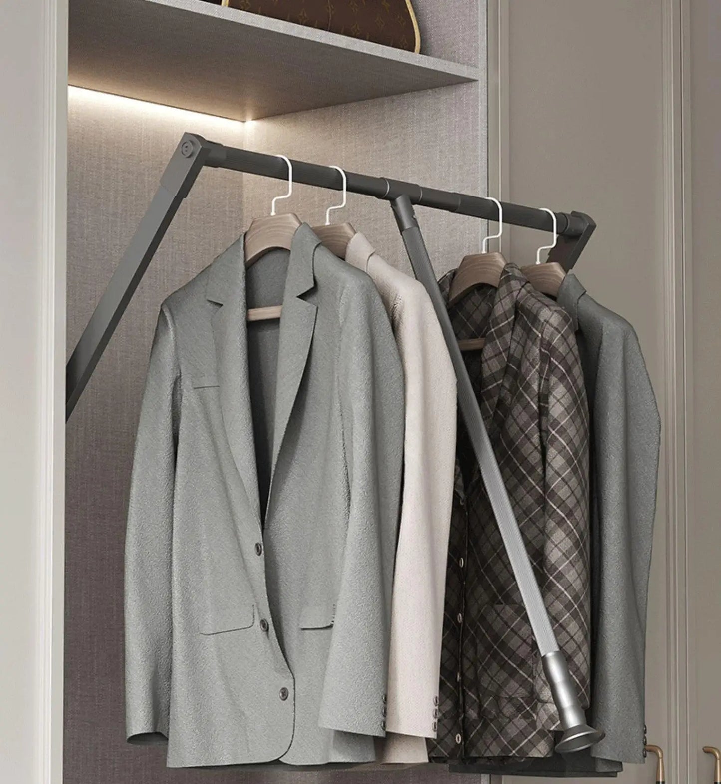 Durable Aluminum Alloy Pull-down Closet Rod Wardrobe Lift Rail cloth lifter