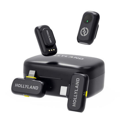 Holyland Lark A1+ Combo Wireless Microphone for iPhone Android - 3-Level Noise Cancel, 200m Range