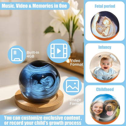 Sphere 3D ultrasound Crystal Ball Video Player, Gift Screen for Couples,Pets, Memories (pre-book)