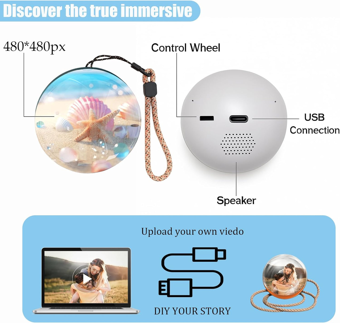 Sphere 3D ultrasound Crystal Ball Video Player, Gift Screen for Couples,Pets, Memories (pre-book)