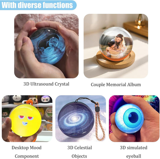 Sphere 3D ultrasound Crystal Ball Video Player, Gift Screen for Couples,Pets, Memories (pre-book)